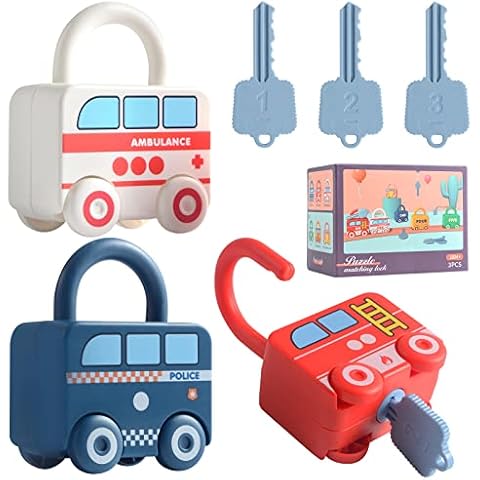 Kids Learning Locks with Keys Numbers Matching & Counting Montessori Educational Toys for Baby 12-18 Months Ages 1 2 3 yrs+ Boys Girls Preschool Games Gifts Toddlers Activities Busy Boards Cars Cover