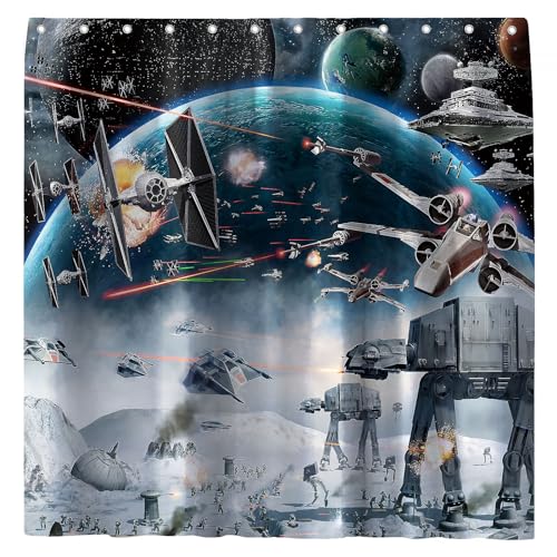 NixiYa Weltraum Galaxy Wars Duschvorhang Star Wars Badezimmer Dekorationen...