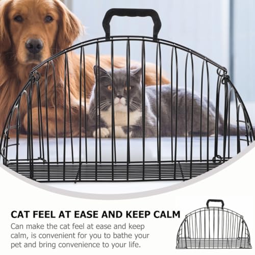 Jaula de ducha para gatos DIYEAH de acero inoxidable para baño seguro 7