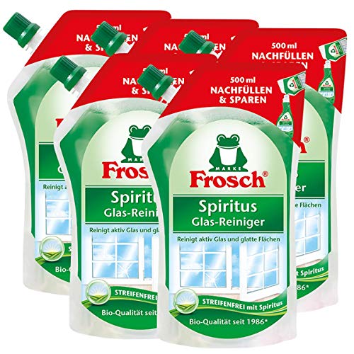 Preisvergleich Produktbild 5x Frosch Spiritus Glas-Reiniger Nachfüllbeutel 500 ml