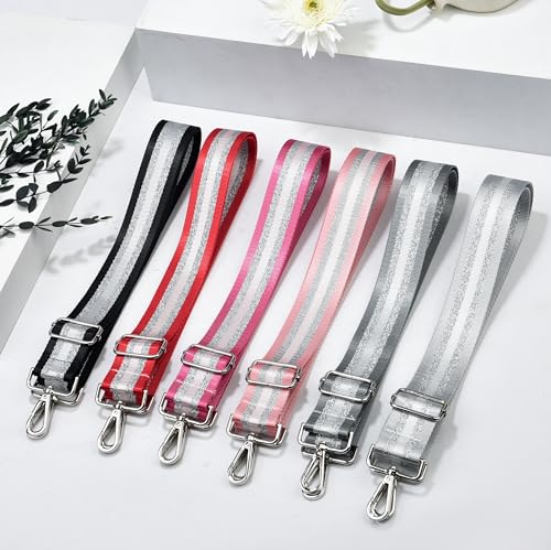 Image of LVYOUME Purse Strap Silver Hardware Wide Bag Straps Replacement Crossbody Adjustable Shoulder Strap for Purses