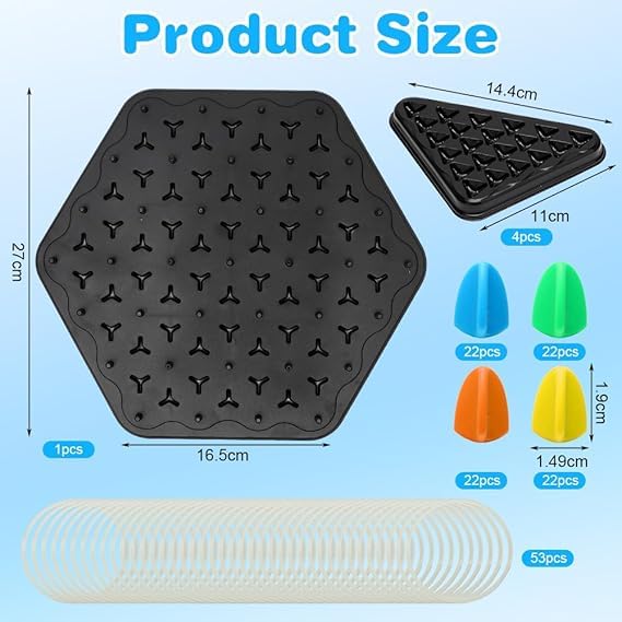 BELARO Triggle Rubber Band Game for Kids and Adults | Interactive Tabletop Puzzle and Chain Triangle Chess Board Game | Educational STEM Toy with Colored Pegs Triangular Trays | Brain Teaser 2