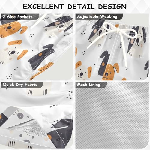 Boccsty Dog Pattern Boys Swim Trunks Baby Kids Swimwear Summer Toddler Beach Board Shorts Bathing Suit 2T3