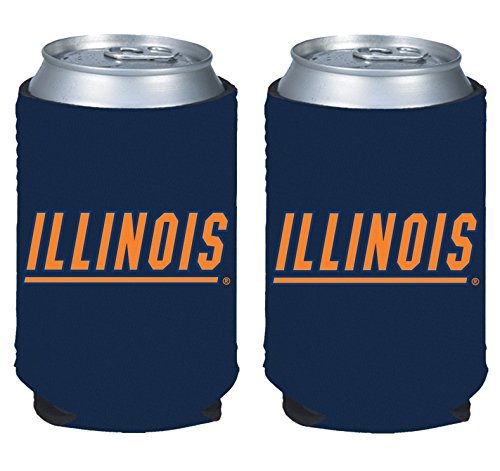 NCAA College 2014 Team Logo Color Can Kaddy Holder Cooler 2-Pack (Illinois)