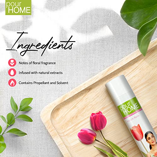 Image of POUR HOME French Flora Room Air Freshener Spray - 220ML | Long-Lasting Fragrance - Reduces Odours - Suitable for Home & Office