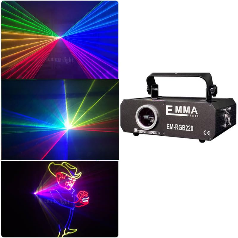 Bühnenbeleuchtung, 500mW RGB +ILDA+SD+ Mehrfarbiger DJ-Bühnenbeleuchtungs-Disco-Animationslichtprojektor(Mini 2w rgb laser)