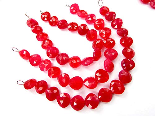 Calcédoine naturelle rose fuchsia en cœur pour créer vos bijoux bohèmes chic