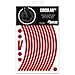 VFLUO CircularTM, Motorrad Retro reflektierende Felgenrandaufkleber Kit (1 Felge), 3M TechnologyTM, 10mm breit (XL), Rubin rot