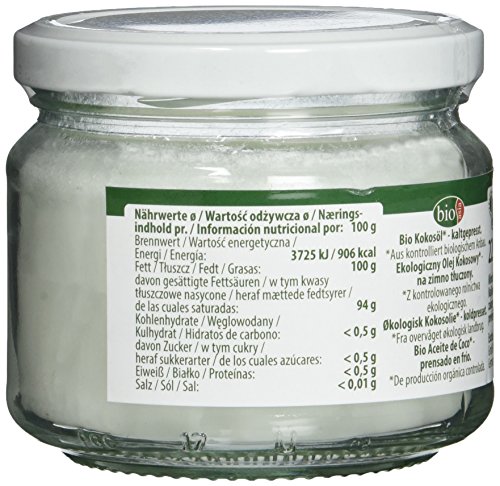 BIOASIA Bio Kokosöl, kaltgepresst, naturbelassen ohne Zusatzstoffe, veganes Fett zum Kochen, Braten und Backen, auch als Naturkosmetik verwendbar, 100 % Bio, 250 ml - Image 4