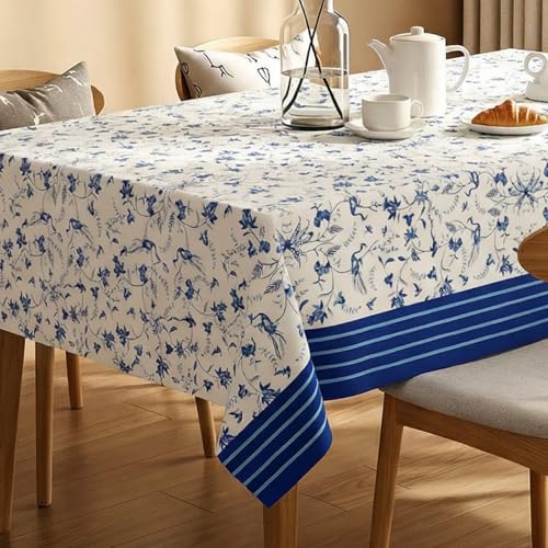 Image of Urban Space Table Cover for Dining 6 Seater, Water, Dust and Stain Resistant Dining Table Cloth for 6 Seater, Anti Skid Cover Cloth for Center Table, Home Decor (Melody Ivory- 52 inchx92 inch)