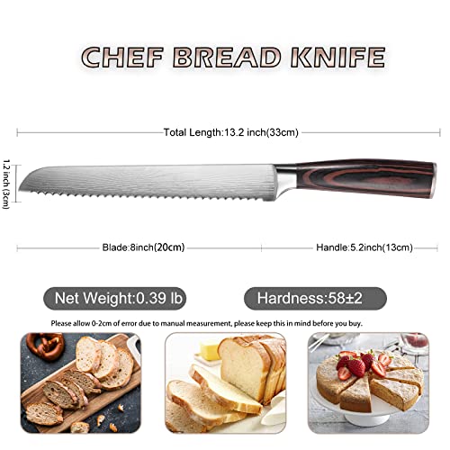 image for Cooking Coll Bread Serrated Knife - Bread Knife for Homemade Bread, Pr