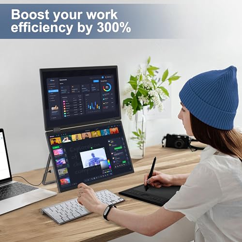 Image of InnoView 15.6 inch FHD 100Hz 100% sRGB Dual Monitor with 15.6 Inch FHD 1080P Standard HDMI USB C Second External Monitor for Laptop