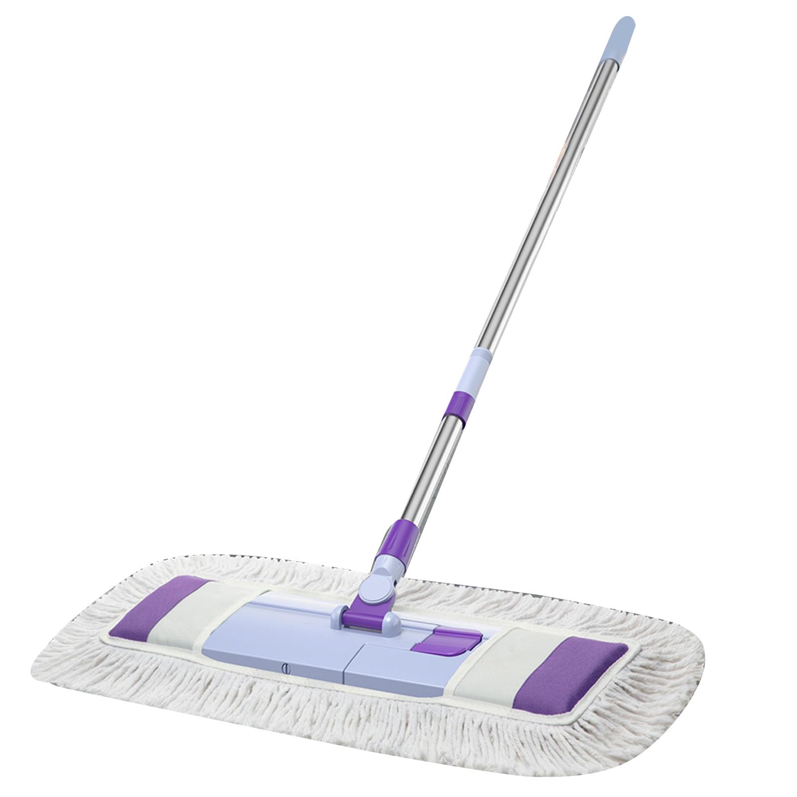 Cocoarm Mops for Floors, Dry Wet Mop Stainless Steel Adjustable Handle Flat Mop Flexible Flat Head Floor Mop Efficient Dust Dirt Adsorption Telescopic Length 86-125cm