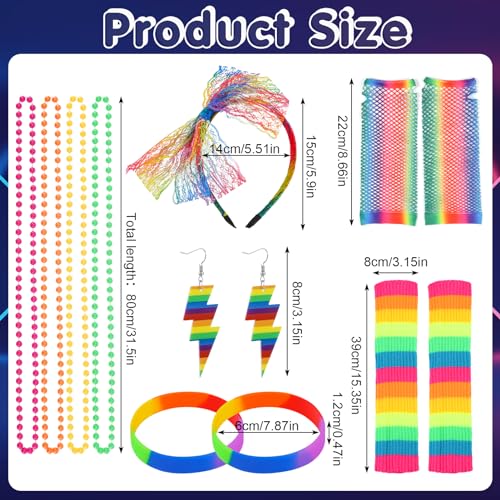 FRIUSATE 80s Fancy Dress Costumes Accessories - Image 2