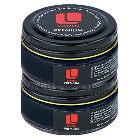 Lenzen 2x50ml Shoe Cream I Shoe Polish and Care for Smooth and Grained Leather (Navy Blue) Cover