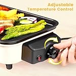 Electric Indoor Grill 1500W, YOHAWJAN 2 in 1 Smokeless Indoor Grills with Non-stick Removable Grill & Griddle Plate, Temperature Control, Portable Korean BBQ Grill with 3 Raclette Cheese Pans - Image 4