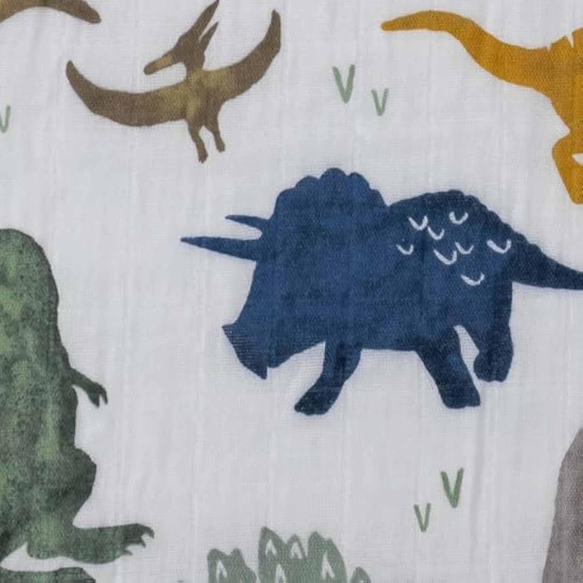Cotton Muslin Fitted Sheet - Dino Friends