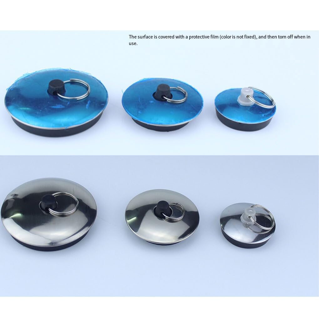 siduytin 3 stks/set Handige gootsteenplug met ring Gemakkelijk te en brede toepassing Gootsteenstopper Afvoerplug met ring Afvoerstopperset, Zoals groot weergegeven