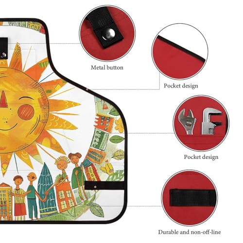 Delantal Happy Smiling Sun multipocket para trabajo unisex miniatura 3