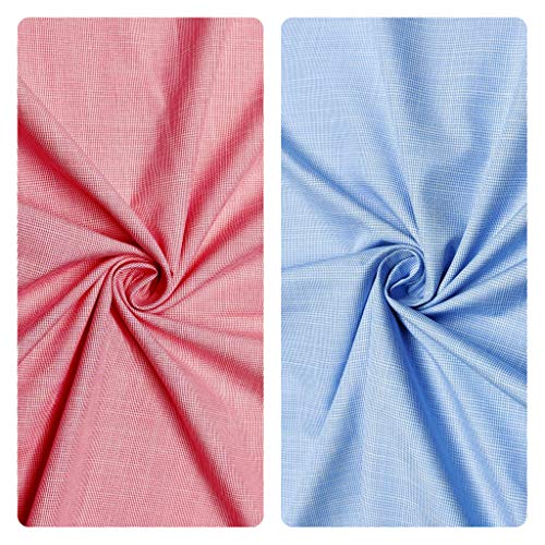Image of JHABAK'S Unstitched Polycotton Giza Cotton Shirt Fabric For Men - Combo Pack of 2-1.60m Shirt Cloth Piece - 58 inch Width