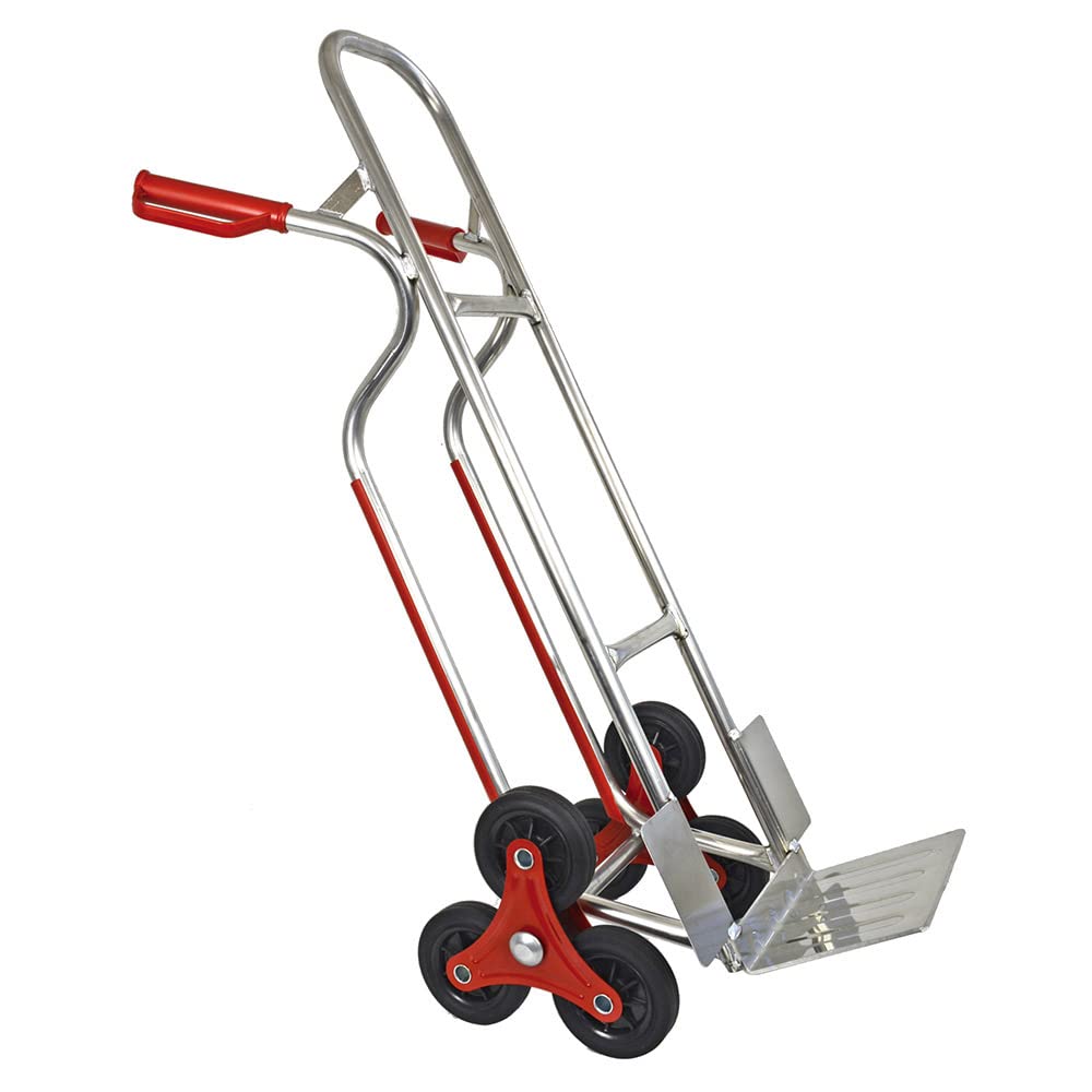 Trestles Profi Sackkarre Alu Aluminium 200kg S04HSAlu Treppensteiger Vollgummireifen Transportkarre | Treppenrutschkufen | Radschutz | große Schaufel | Sicherheitsgriffe | Sternräder