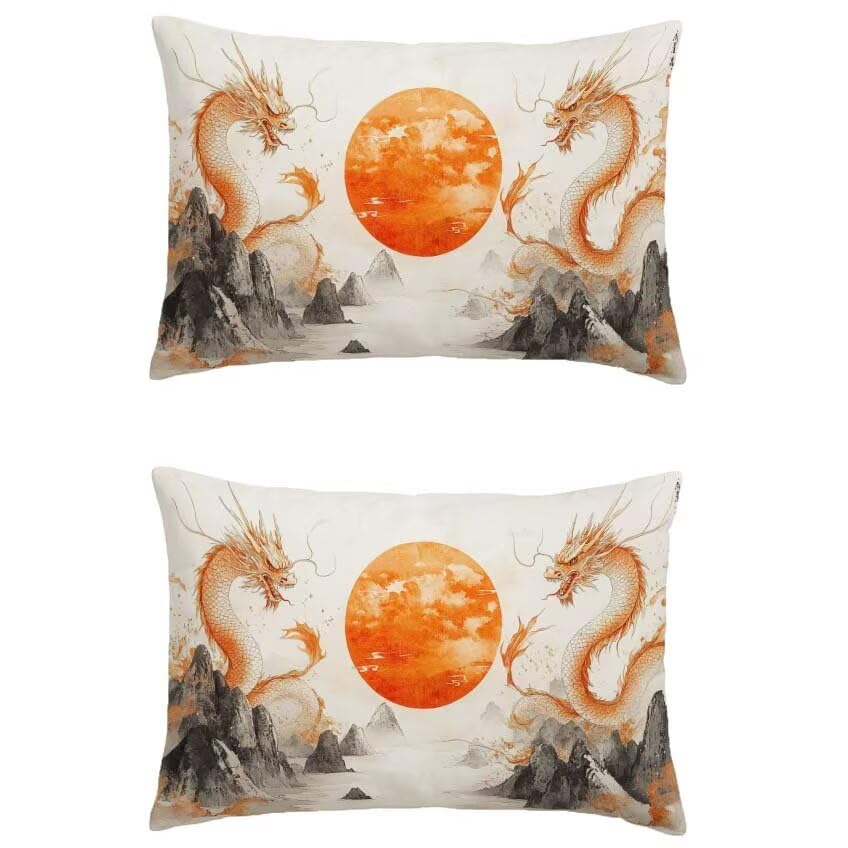 Housse de coussin orange imperméable 80x100 pour salon de jardin extérieur et déco canapé d'automne