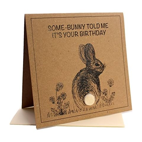 Rabbit (Some-Bunny Told Me It's Your Birthday) Greeting Card (Birthday/Anniversary/Blank Inside) Cover