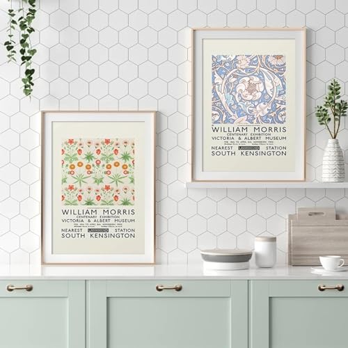 Affiche William Morris Peinture Florale Impression sur Toile 40x55 cm Ensemble de 2 Pièces Sans Cadre