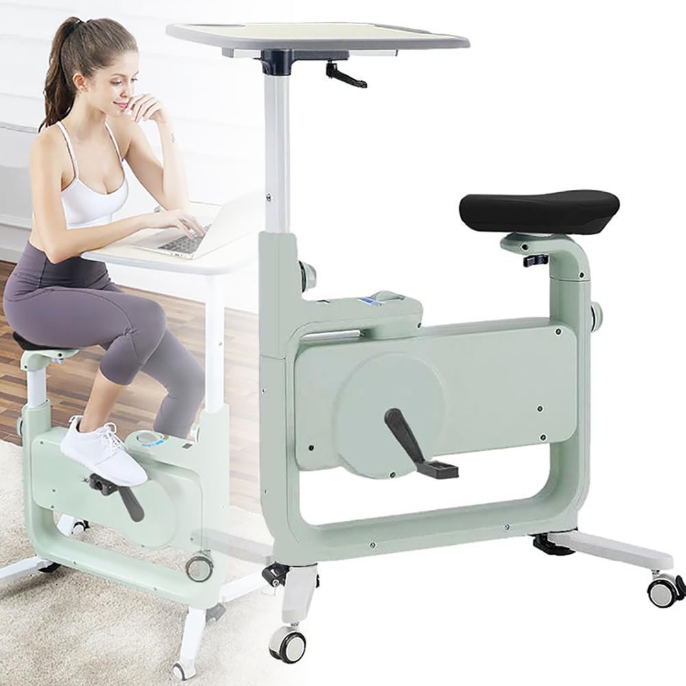 Rower treningowy z biurkiem, 8-stopniowy opór magnetyczny, składana konstrukcja, regulowane siedzenie, wewnętrzny rower treningowy cardio do fitnessu w domu