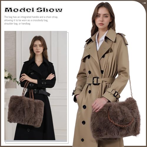 Bolso de peluche sintético GOKTOW para mujer, 3 vías miniatura 2