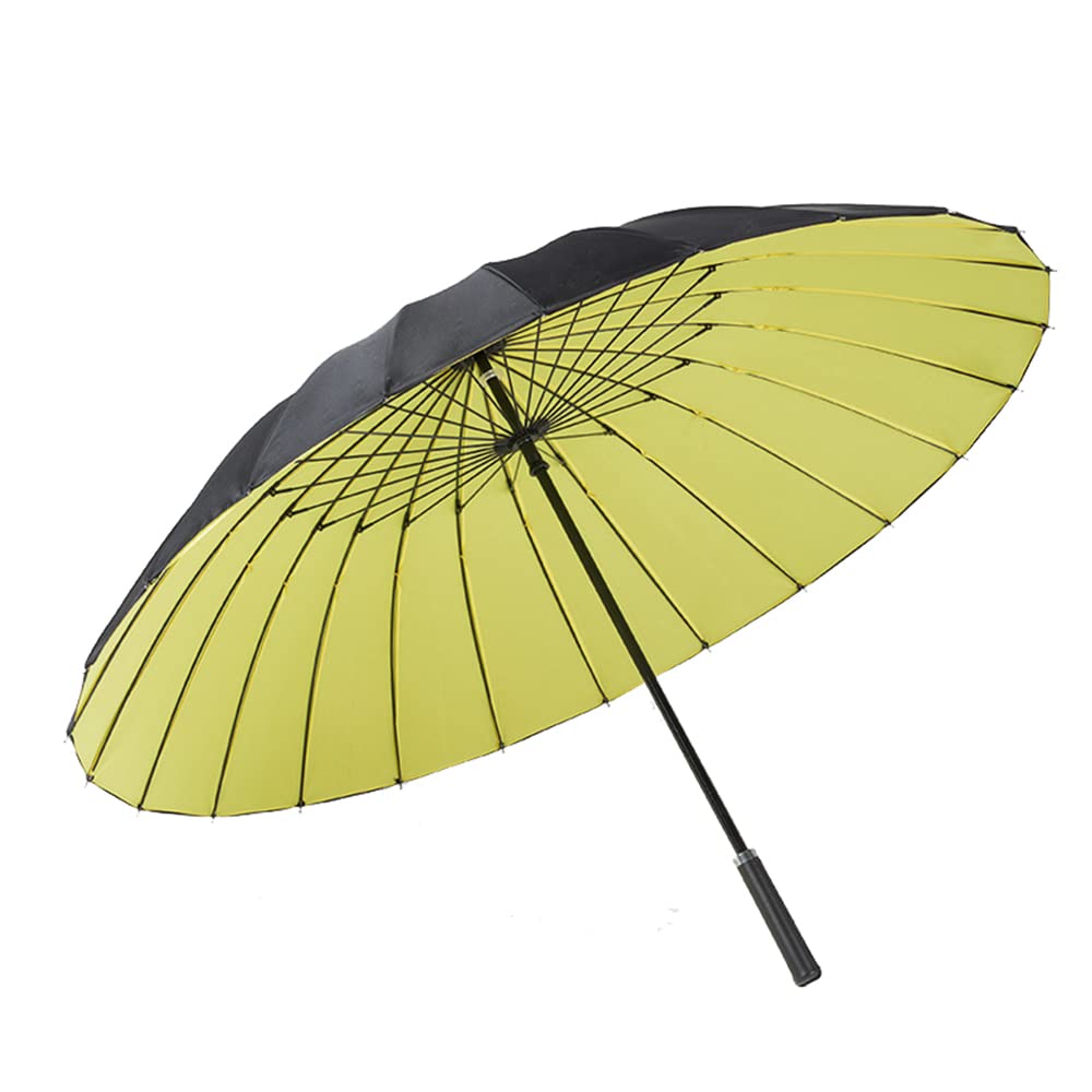 ThreeH Double Canopy Business Golf Umbrella Windproof Extra Large Stick Umbrella KS12,Yellow