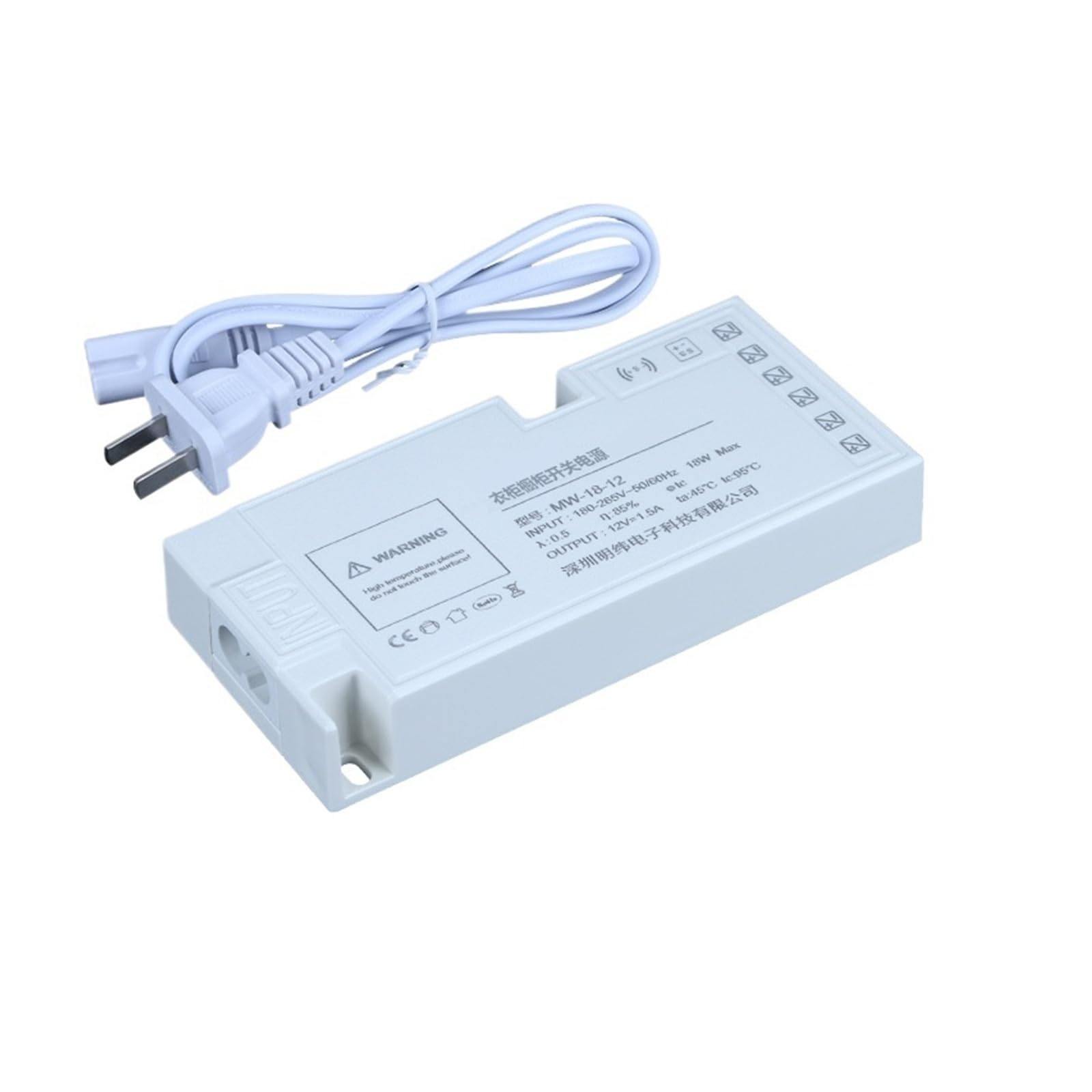 Fuente de alimentación LED dedicada for luz de Armario, Transformador de Tira de luz de 220 a 12 V/24 V(MW-18W-12V)