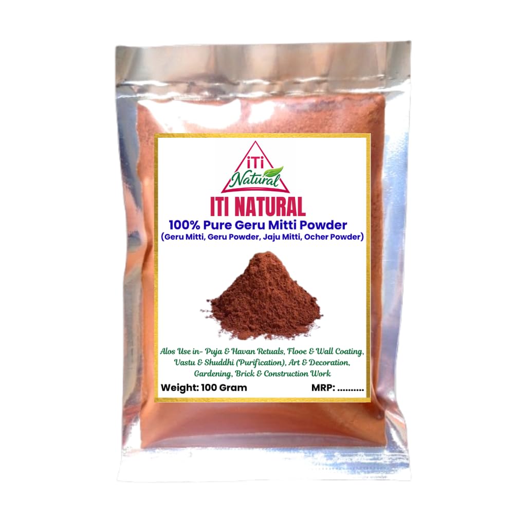 ITI Natural Geru Mitti Powder - 200 gm (100g Each) Red Ocher Stone Powder - Muggulu Jaguru Jaju Jaaju Kaavi - Lal Mitti Powder for Rangoli Colour, Pots-image-15