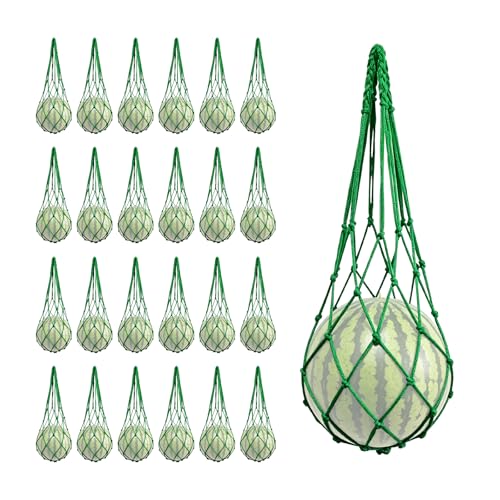 24 Pcs Watermelon Hammocks for Garden Trellis, Heavy Duty Melon Support Nets, Reusable Hanging Fruit Slings for Watermelon, Pumpkin, Cantaloupe, Squash and Vertical Gardening