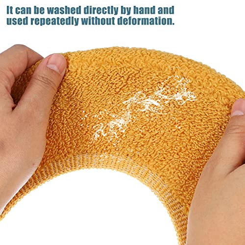 VOCOSTE 4 Stück dehnbarer, dicker WC-Sitzbezug mit Griff, Badezimmer-Wärmer, weiches WC-Sitzkissen, waschbar, wiederverwendbar, Gelb – Bild 8