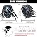 XINLIFE Predator Motorcycle Helmet Full Face Motorcycle Helmet Mask with Hair Braid and LED Light for Outdoor Riding or Club Parties and Cosplay Prop DOT Certified,L