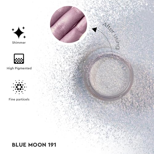 Image of C2P Pro Eyeshadow Pigment for Eye Makeup - 2g | Long-Lasting and Highly Pigmented Loose Precious Pigments with Metallic Effect | Cosmetics For Women and Girls (Blue Moon 191, 02 Gram)