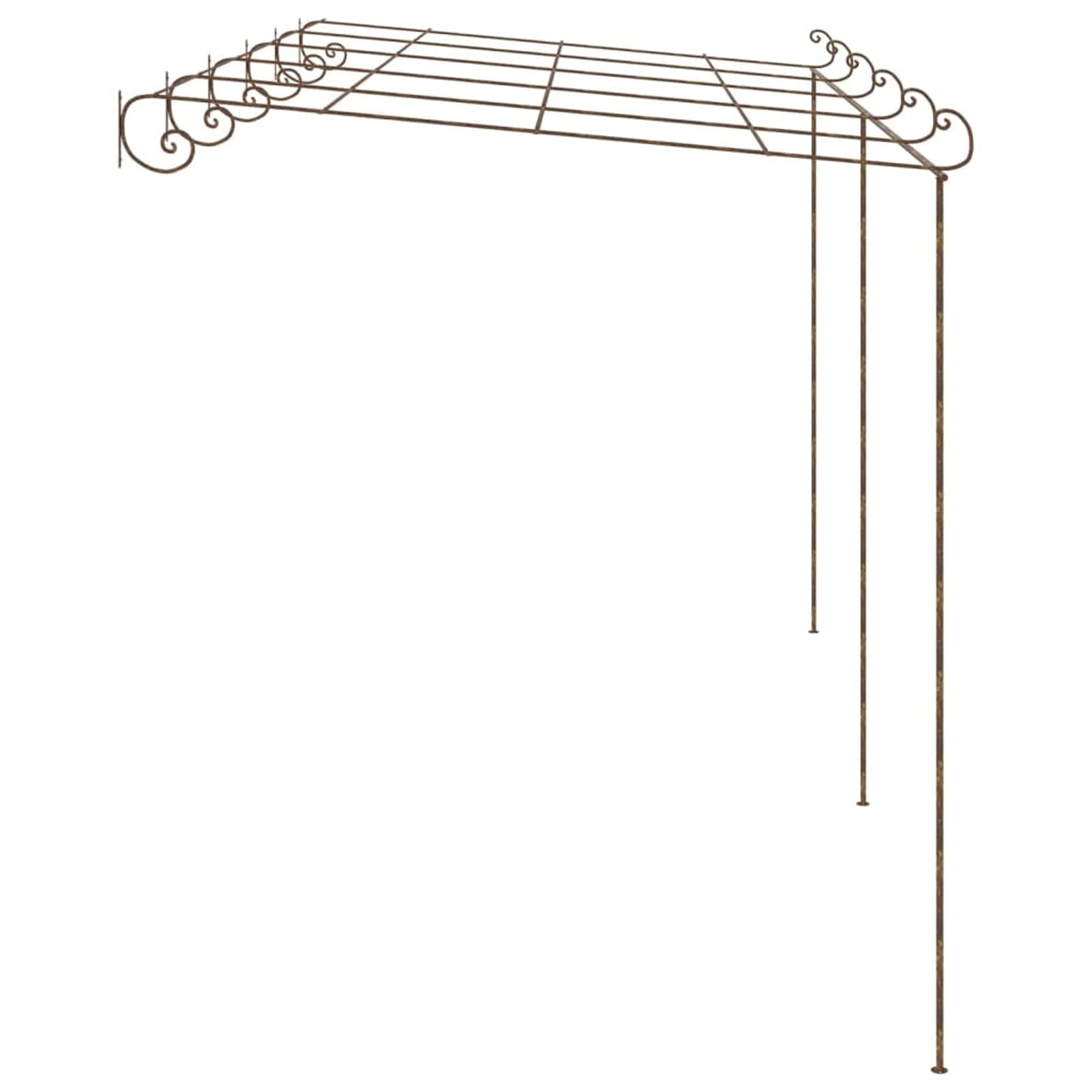 Pergolato da Giardino Marrone Anticato 6x3x2,5 m in Ferro,Pergola Esterno Giardino,Pergolati da Giardino,Decorazioni per Il Giardino-313999