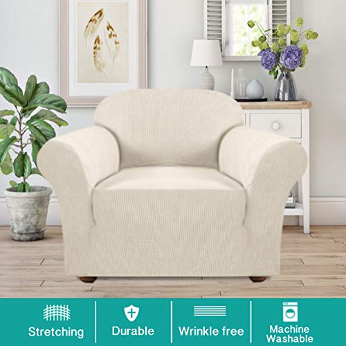 Turquoize-Stretch-Sofa-Slipcover-Chair-Slipcover-1-Piece-Chair-Covers-for-Living-Room-Armchair-Covers-Slipcovers-with-Jacquard-Fabric-and-Elastic-Bottom-Pet-Furniture-Protector-ChairBiscotti-Beige Turquoize Stretch Sofa Slipcover Chair Slipcover 1 Piece Chair Covers for Living Room Armchair Covers Slipcovers with Jacquard Fabric and Elastic Bottom Pet Furniture Protector ChairBiscotti Beige