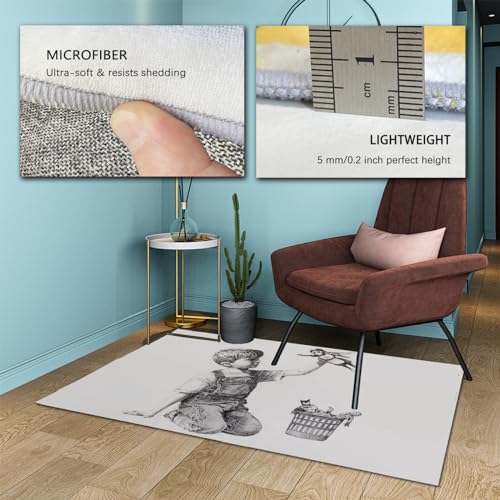 Tapis de Sol Style Banksy pour Salon Moderne et Chambre à Coucher