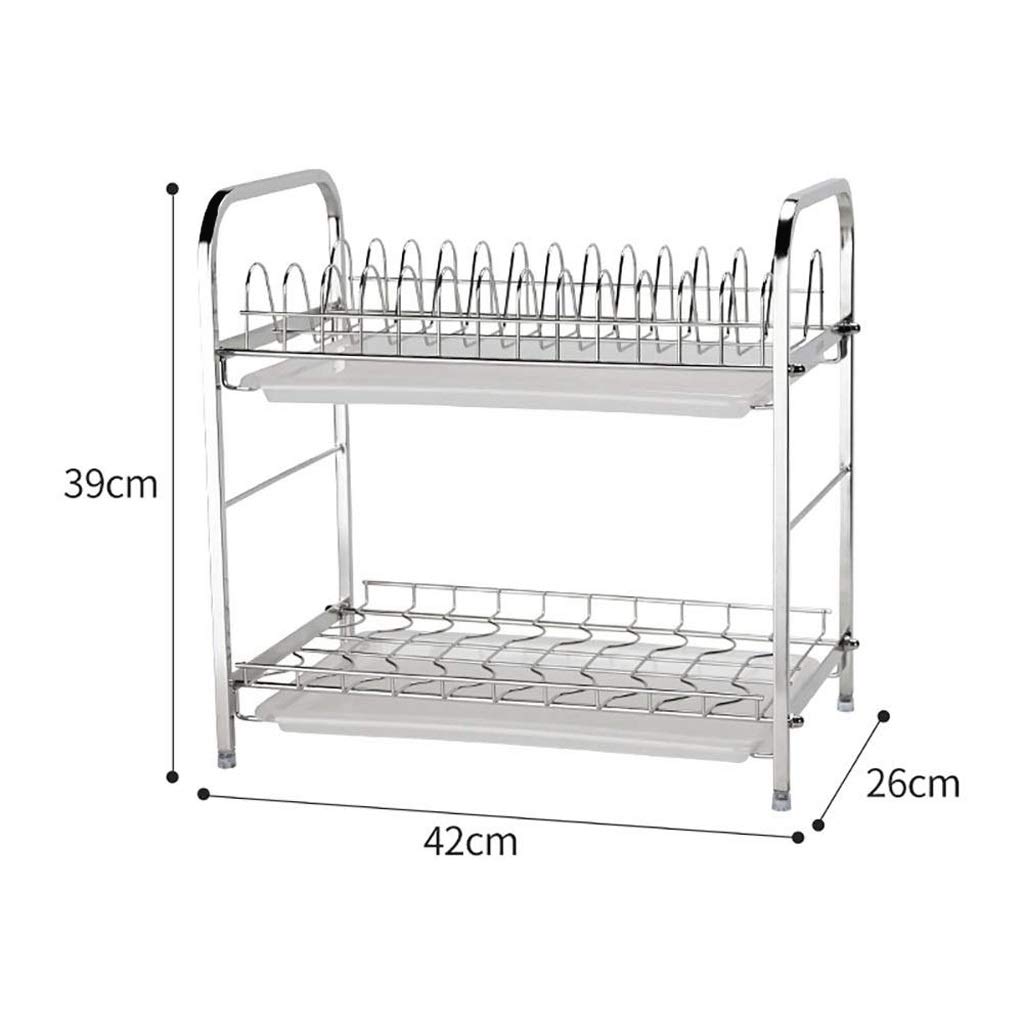 Rejilla para Platos Rejilla para Platos Rejilla para escurrir Rejilla para Platos Estante de Cocina de Acero Inoxidable 304 Cesta de Drenaje para Almacenamiento Cesta para Fugas Pa
