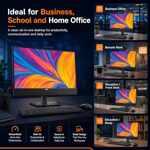 Image of MegaPC Customized Dell Pro 24 All-in-One QC24251, 23.8 inch FHD Touchscreen Desktop Computer, Intel Core i5-14500T, 16GB /32GB /64GB DDR5, 512GB /1TB /2TB /4TB NVMe SSD, Windows 11 Pro