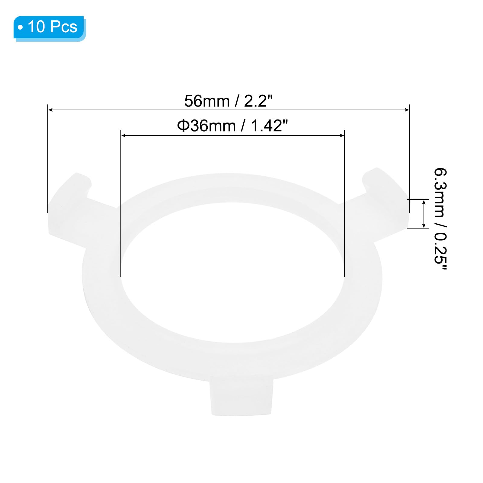 PATIKIL E27 to E26 Lamp Shade Ring, 10 Pack Lamp Holder Adapter Ring Converter Reducer Fitting Light Fixtures Replacement, White - Image 2