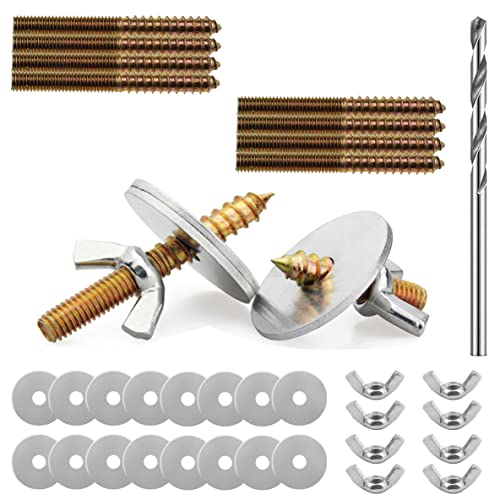 Accesorios para Jaulas de pájaros Herrajes 16 Abrazaderas 8 Tornillos 8 Pernos 1 Taladro para Sujetar Agua Tazas Comida Cuencos Reemplazos Metal Tabla Hámster Fijación Poste Tornillo Doble Cabeza