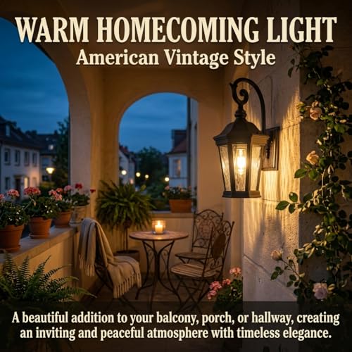 Image of Black Exterior Wall Sconces, 21'' Large Outdoor Porch Light Fixtures