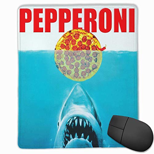 Preisvergleich Produktbild Haifisch-Pizza-Rechteck-rutschfestes GummiMousepad Computerzubehör 18 x 22 cm