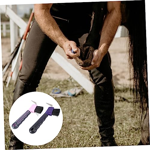 Angoily 2 Peças Escova De Ferradura Alça Escovas De Cavalo Cuidados Com Cascos De Cavalo Raspador De
