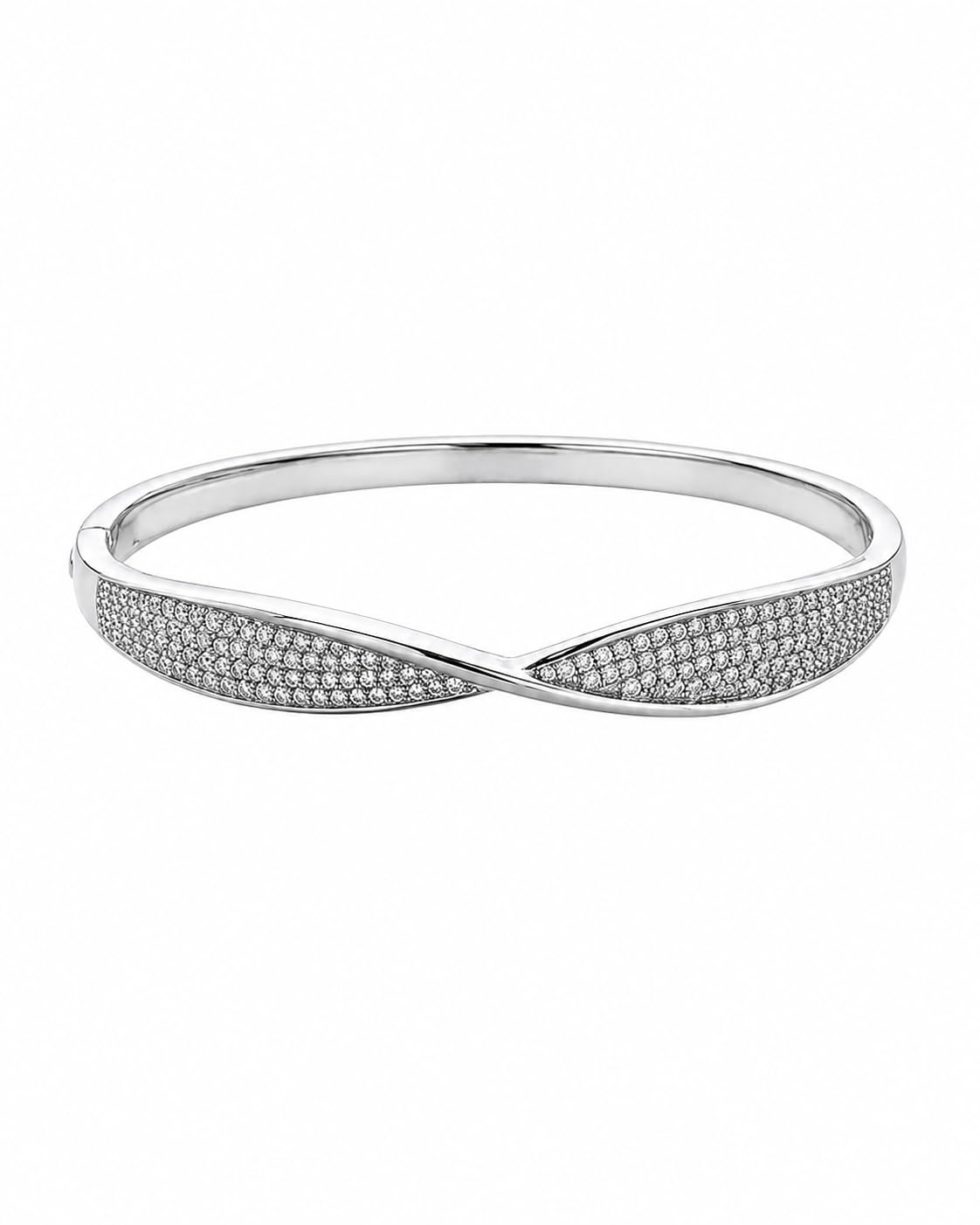 Stylish Infinity Silver Kada | American Diamond Fancy Bracelet for Women | Trending Bangle kada-image-0