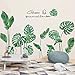 RW-1001 Removeable 3D Green Plants Wall Stickers DIY Fresh Leaf Home Wall Decoration Art Decor Wall Decal Peel and Stick Murals for Girls Kids Babys Bedroom Living Room Offices Nursery Bathroom