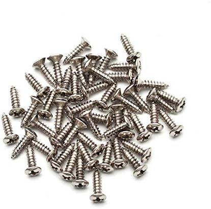 GETMusic 3MM Electric Guitar Bass Pickguard Screws Pick Guards Scratch Plate Mounting Screws for Fender Strat ST Tele TL Stratocaster Telecaster Gibson LP Les Paul SG Guitar Pack of 50 (Chrome)